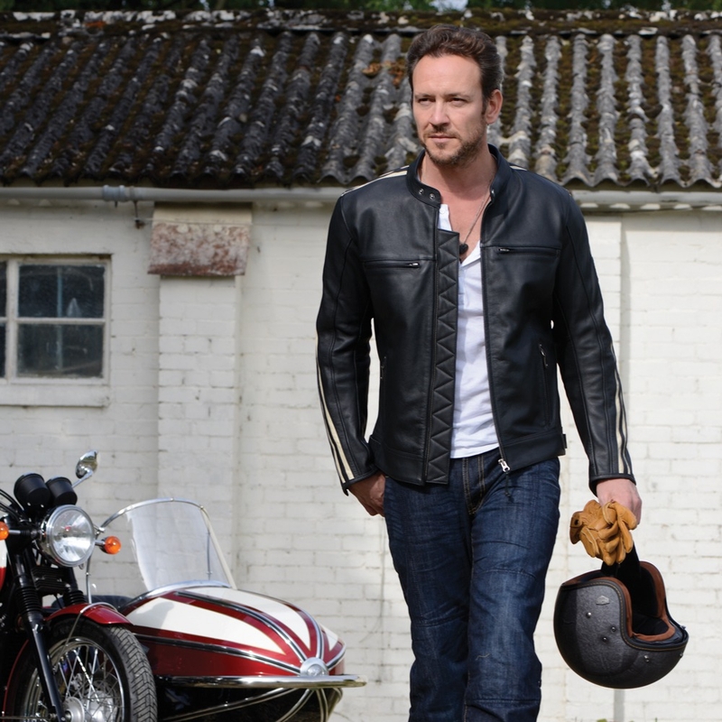 Oxford Bladon Motorradjacke aus schwarzem Leder Ausverkauf