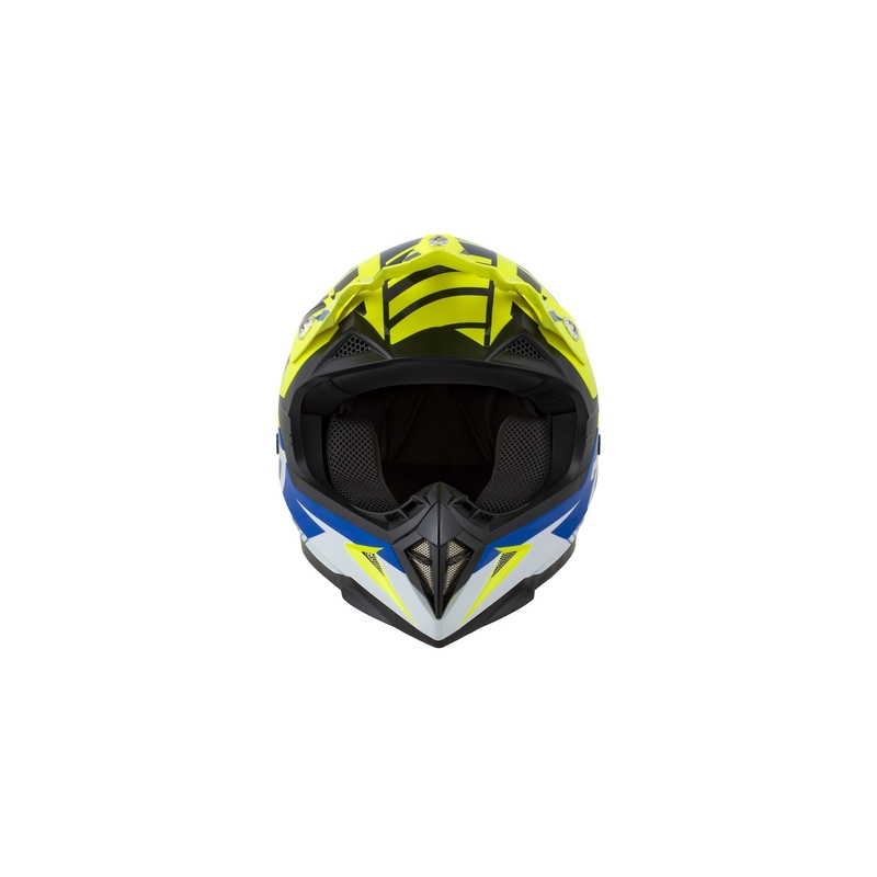 Kinder Motocross Helm ZED X1.9D blau-fluo gelb-schwarz-weiß