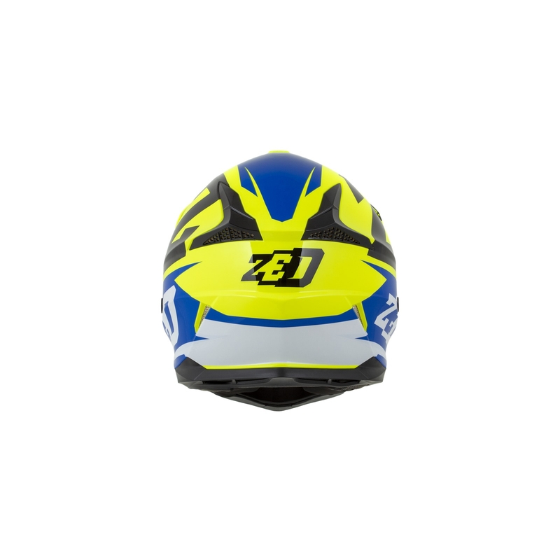 Kinder Motocross Helm ZED X1.9D blau-fluo gelb-schwarz-weiß