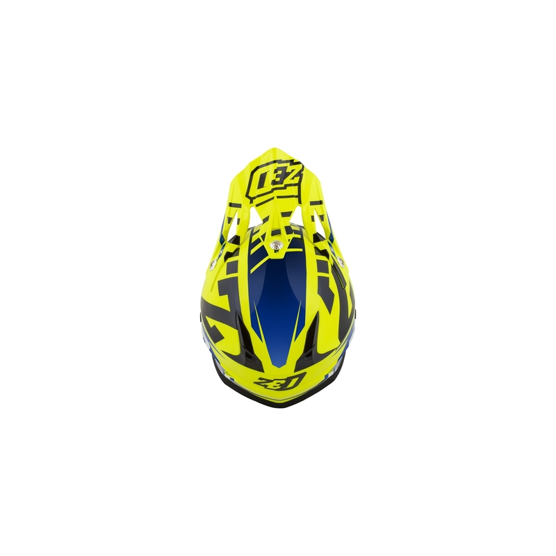 Kinder Motocross Helm ZED X1.9D blau-fluo gelb-schwarz-weiß