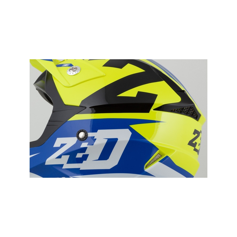 Kinder Motocross Helm ZED X1.9D blau-fluo gelb-schwarz-weiß
