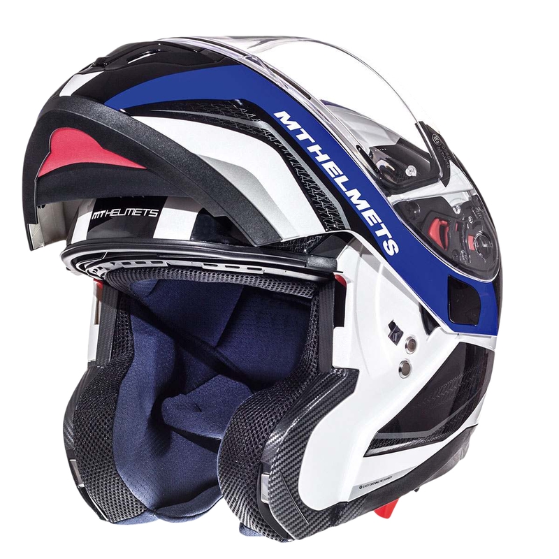 MT Atom Tarmac Motorradhelm weiß-schwarz-blau - II. Qualität
