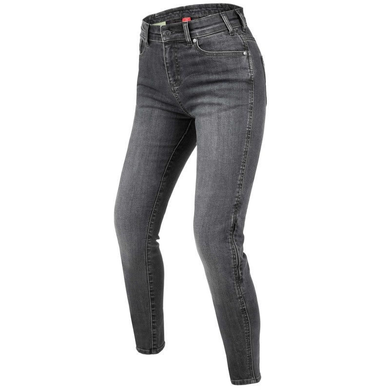 Damen Rebelhorn Classic III SK grau gewaschene Motorradjeans Ausverkauf