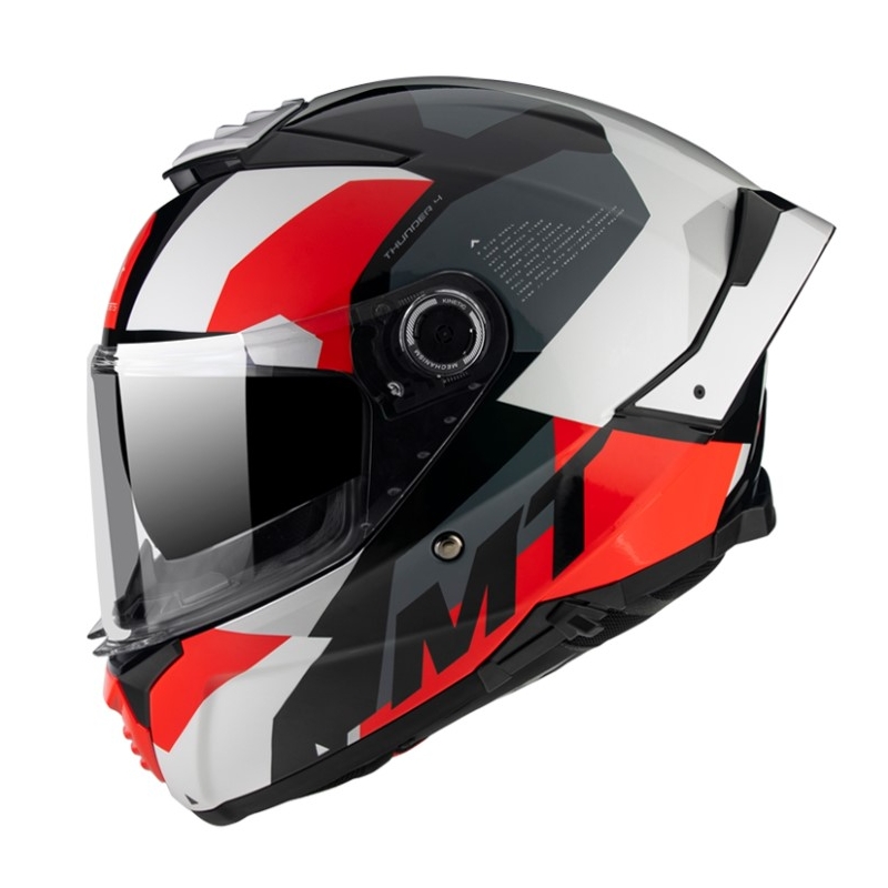 MT Thunder 4 SV Fade Integral Motorradhelm weiß-grau-rot