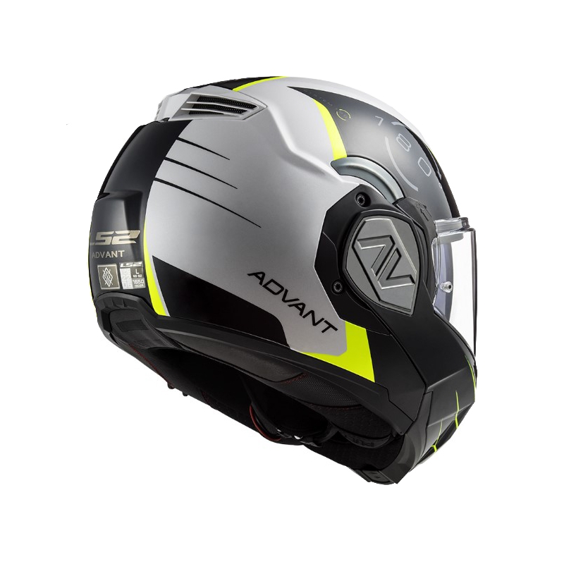 Klappbarer Motorradhelm LS2 FF906 Advant Codex 06 schwarz-weiß-fluorgelb