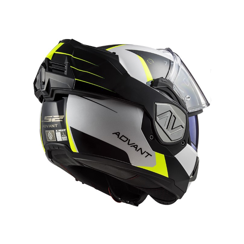 Klappbarer Motorradhelm LS2 FF906 Advant Codex 06 schwarz-weiß-fluorgelb