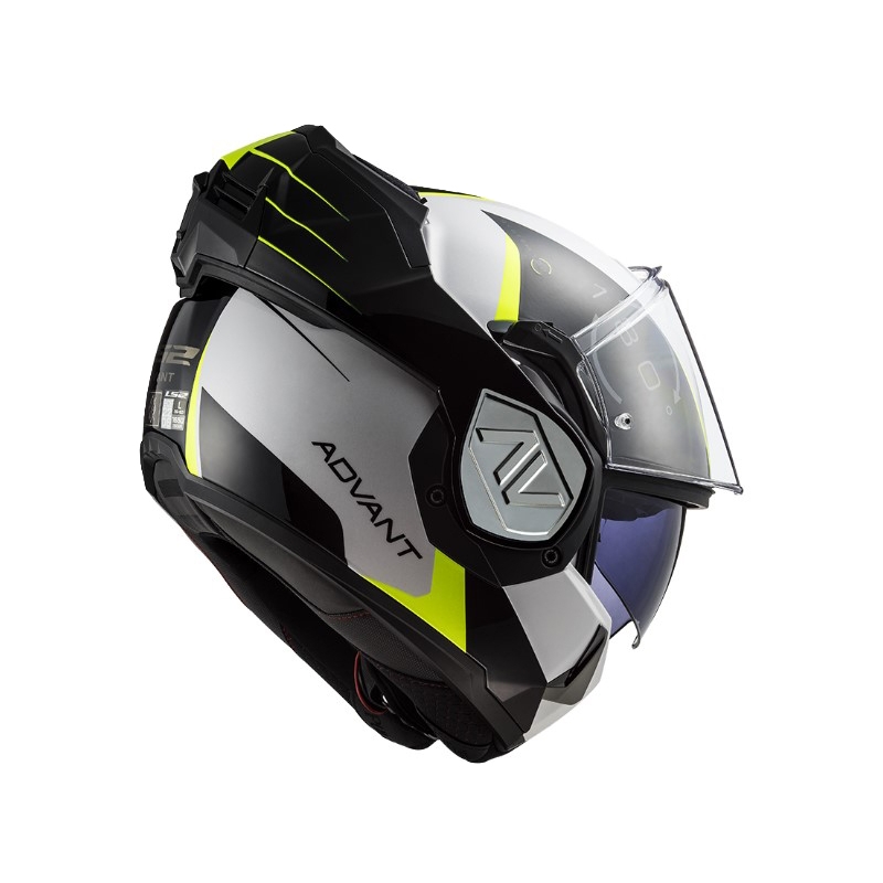 Klappbarer Motorradhelm LS2 FF906 Advant Codex 06 schwarz-weiß-fluorgelb