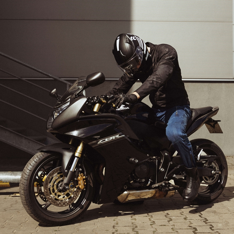 Motorradjeans Rebelhorn Hawk III gewaschen blau Ausverkauf