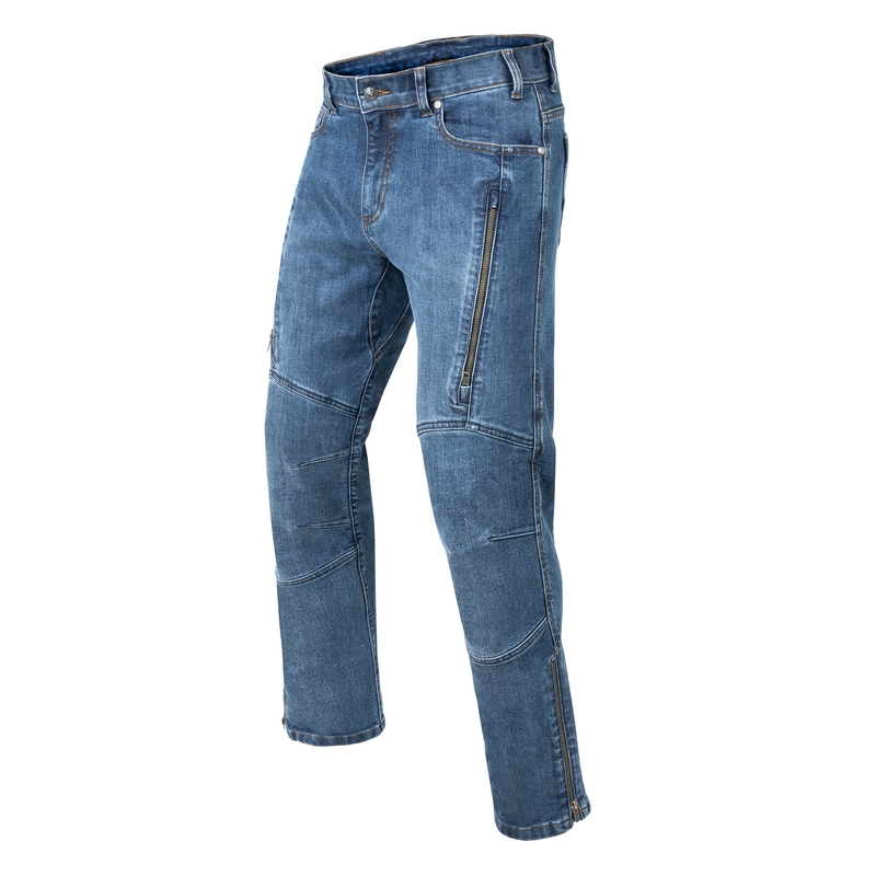 Motorradjeans Rebelhorn Hawk III gewaschen blau Ausverkauf