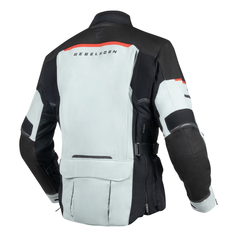 Rebelhorn Range grau-schwarz-rote Motorradjacke