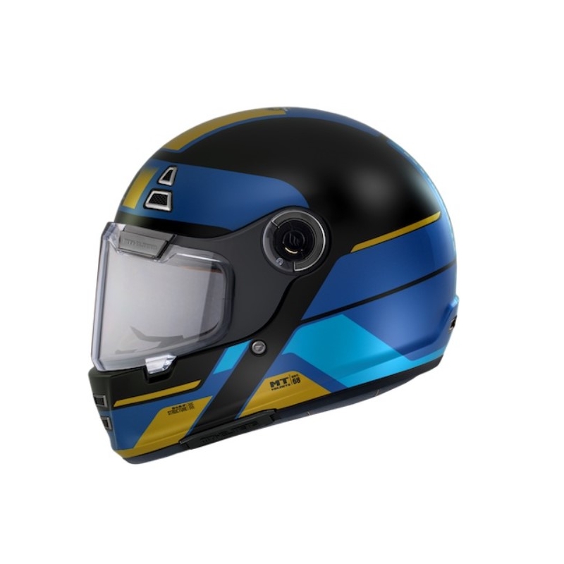 MT Jarama 68TH C7 schwarz-gold-blauer Integral-Motorradhelm Ausverkauf