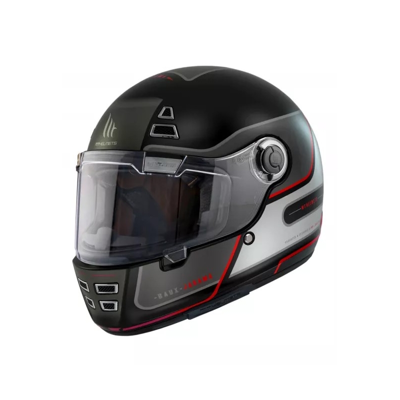 MT Jarama Baux E15 schwarz-grauer Integral-Motorradhelm Ausverkauf