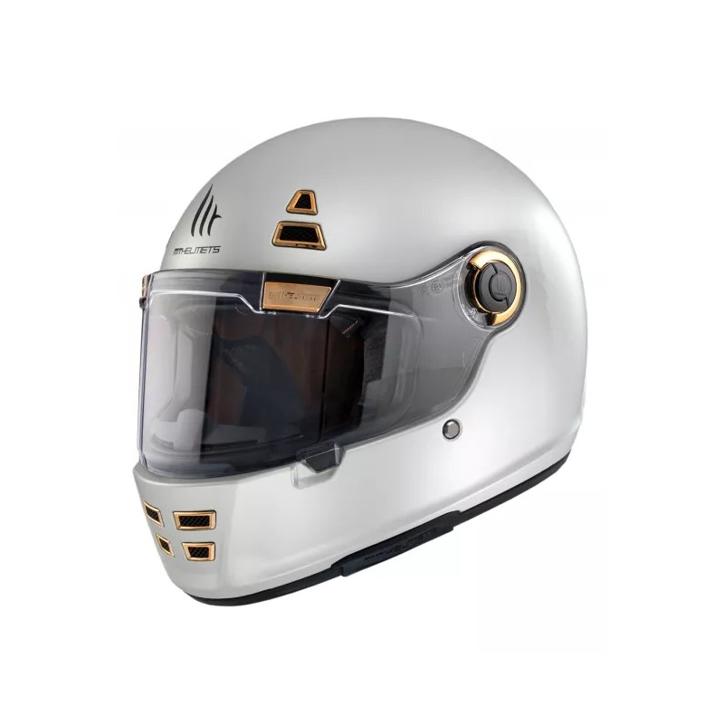 MT Jarama Solid A0 Integral Motorradhelm weiß glänzend