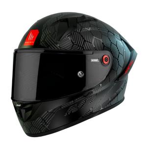 MT KRE+ Carbon Solid A11 Integrierter Motorradhelm schwarz glänzend