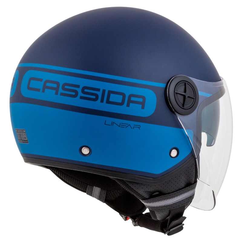 Cassida Handy Plus Linear offener Motorradhelm blau
