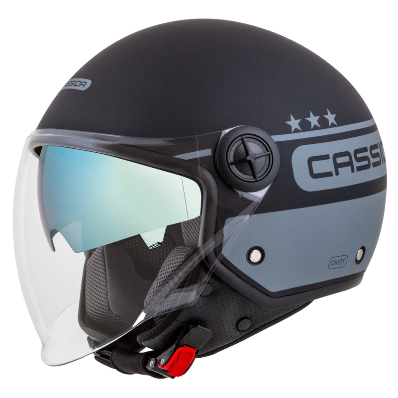 Cassida Handy Plus Chief offener Motorradhelm grau-schwarz