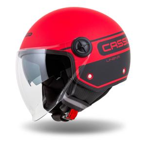 Cassida Handy Plus Linear Open Motorradhelm rot-schwarz