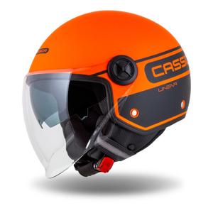 Cassida Handy Plus Linear offener Motorradhelm orange-schwarz