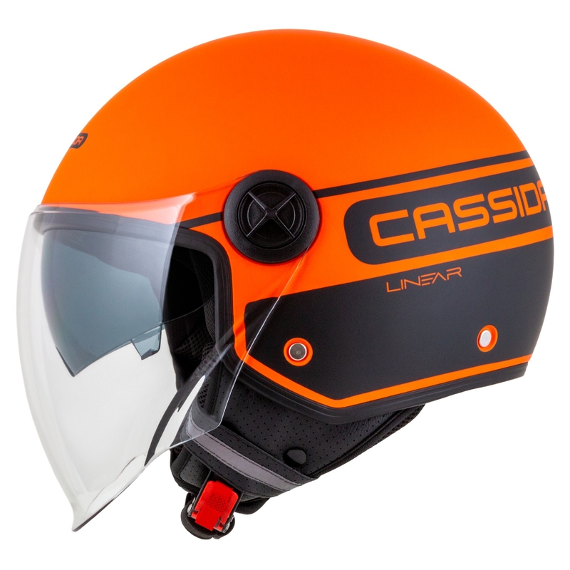 Cassida Handy Plus Linear offener Motorradhelm orange-schwarz