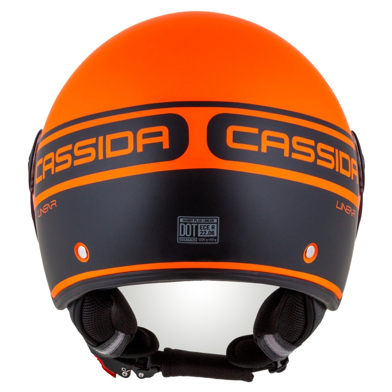 Cassida Handy Plus Linear offener Motorradhelm orange-schwarz