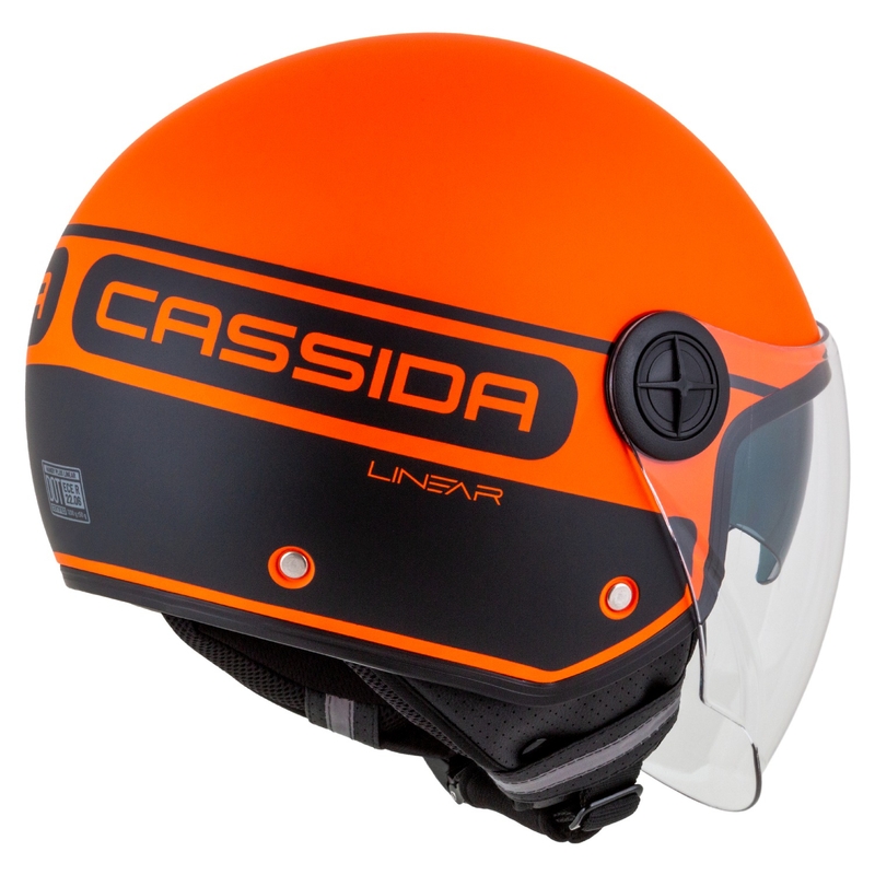 Cassida Handy Plus Linear offener Motorradhelm orange-schwarz