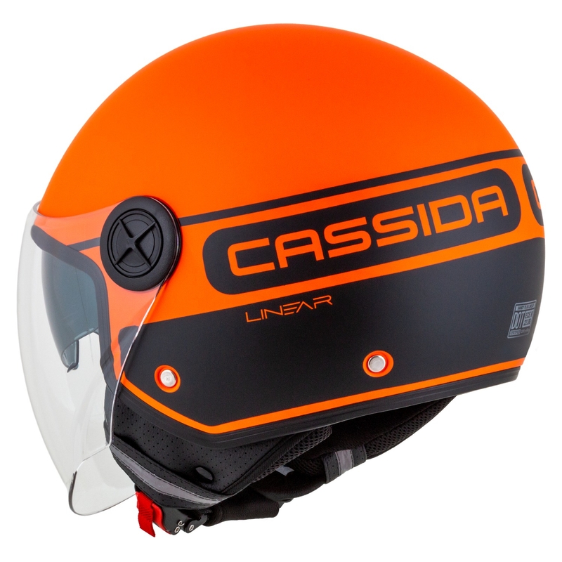 Cassida Handy Plus Linear offener Motorradhelm orange-schwarz