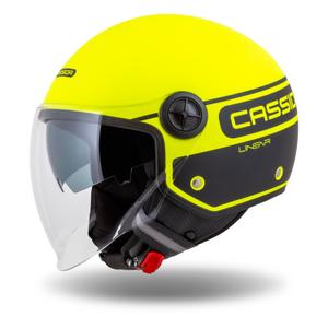 Cassida Handy Plus Linear fluo gelb-schwarz offener Motorradhelm