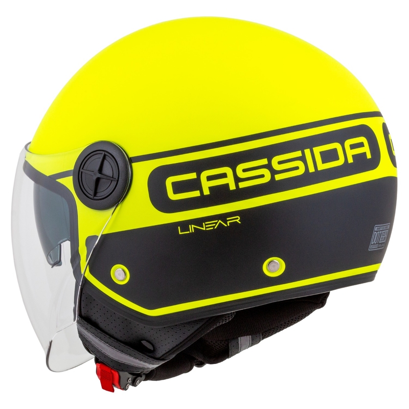 Cassida Handy Plus Linear fluo gelb-schwarz offener Motorradhelm