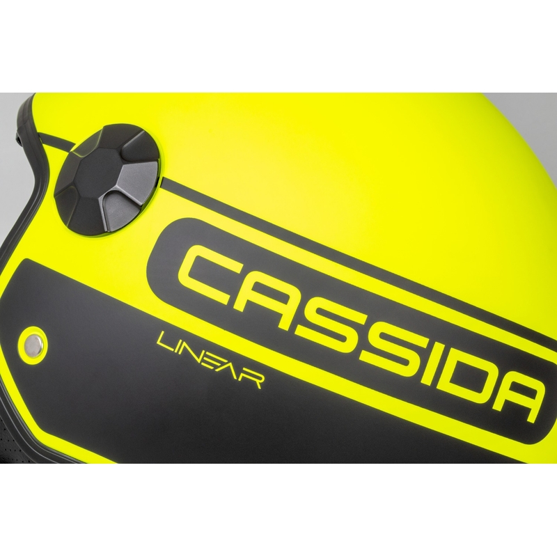 Cassida Handy Plus Linear fluo gelb-schwarz offener Motorradhelm