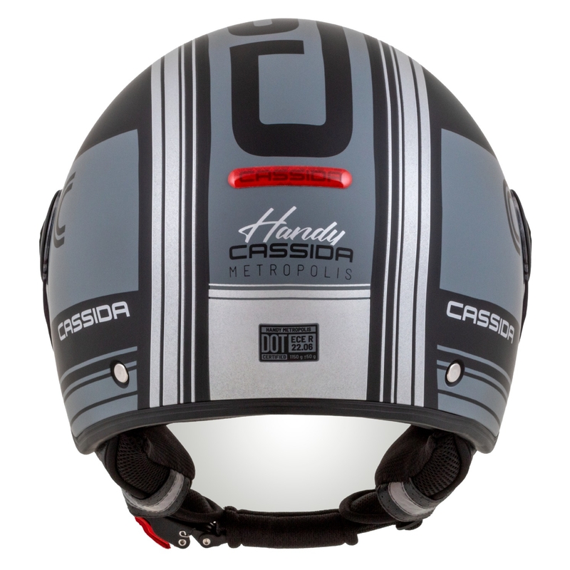 Cassida Handy Metropolis Vision offener Motorradhelm, schwarz-reflektierend grau