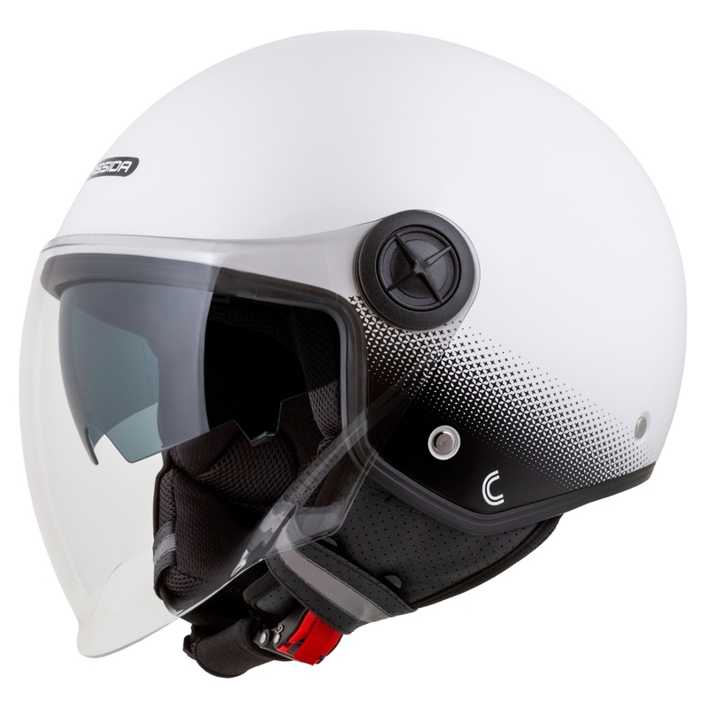 Cassida Handy Plus offener Motorradhelm weiß-schwarz