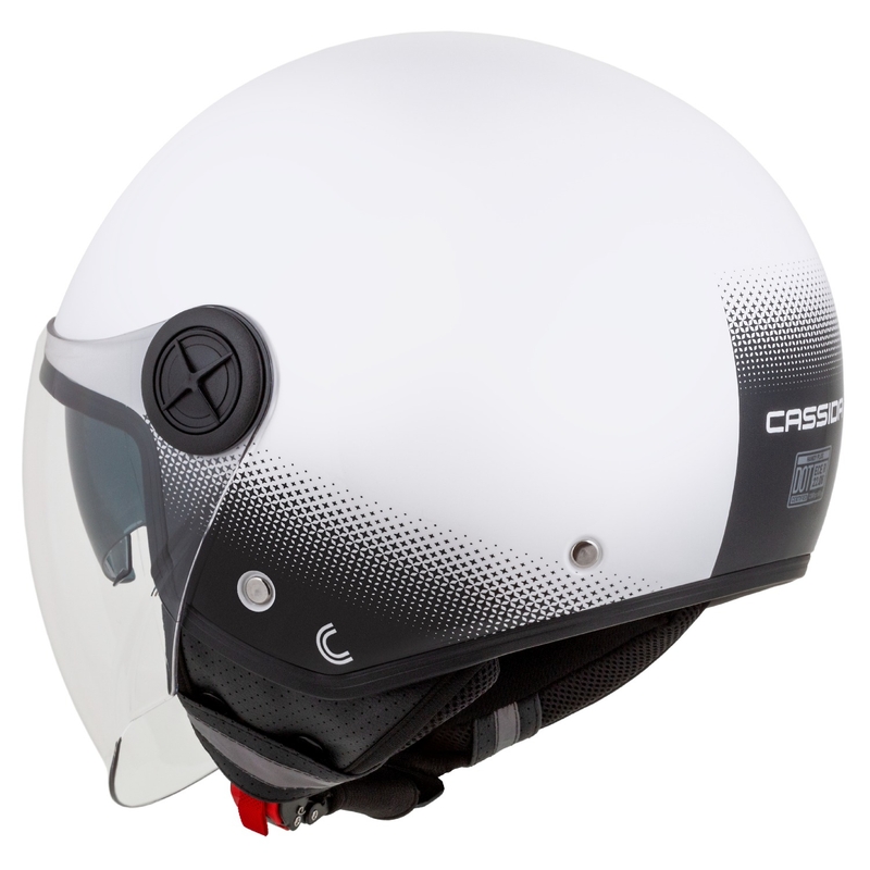 Cassida Handy Plus offener Motorradhelm weiß-schwarz
