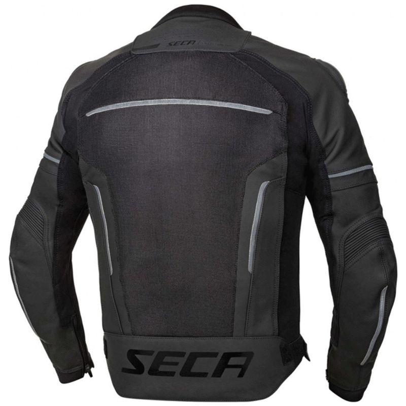 SECA Hooligan Air Motorradjacke aus schwarzem Leder Ausverkauf