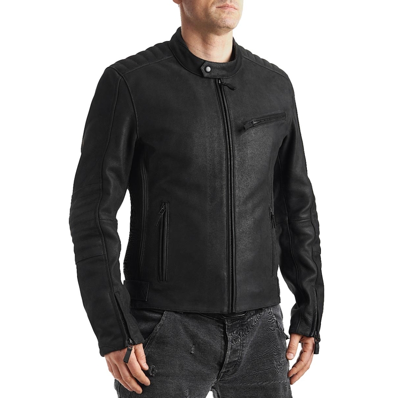 Leder-Motorradjacke PANDO MOTO Tatami LT 01 schwarz Ausverkauf