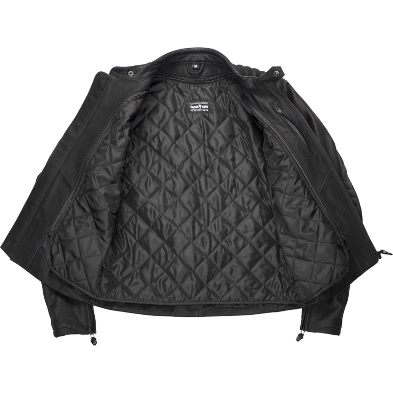 Leder-Motorradjacke PANDO MOTO Tatami LT 01 schwarz Ausverkauf