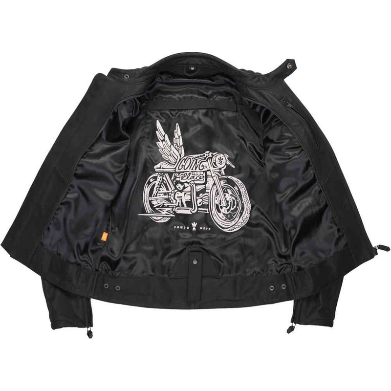 Leder-Motorradjacke PANDO MOTO Tatami LT 01 schwarz Ausverkauf