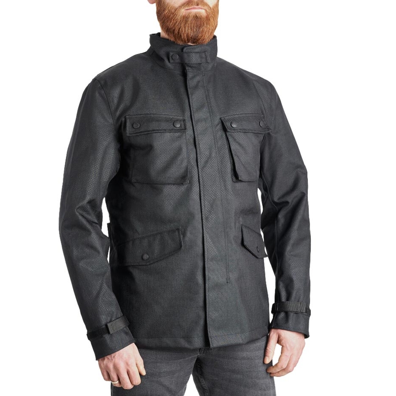 Motorradjacke PANDO MOTO M65 WP schwarz Ausverkauf