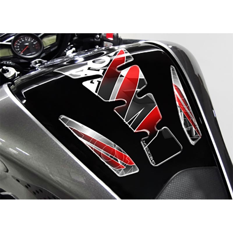 Tankdeckel - Print Wings Tankpad silber mit Seitenteil