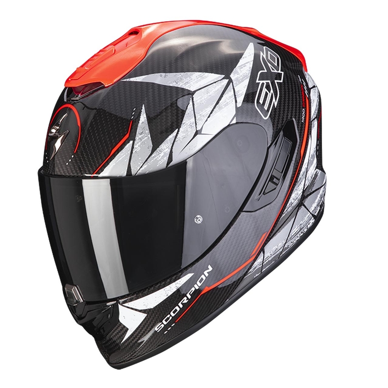 Integralhelm Scorpion EXO-1400 EVO Carbon Air Aranea schwarz-fluorrot