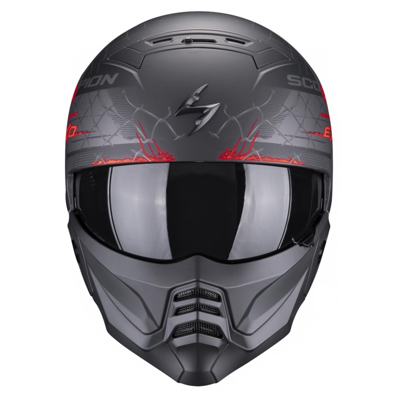 Helm Skorpion EXO-COMBAT II Xenon schwarz-rot matt