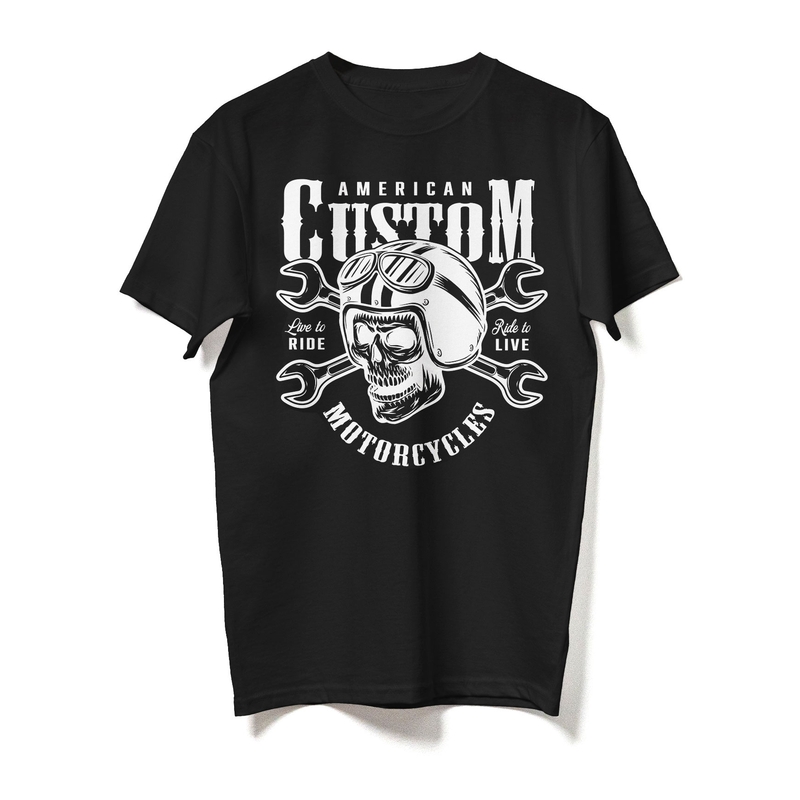 T-shirt RSA American Custom Motorcycles schwarz Ausverkauf