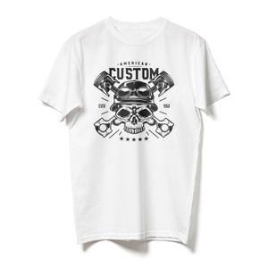 T-Shirt RSA American Custom Totenkopf weiß Ausverkauf
