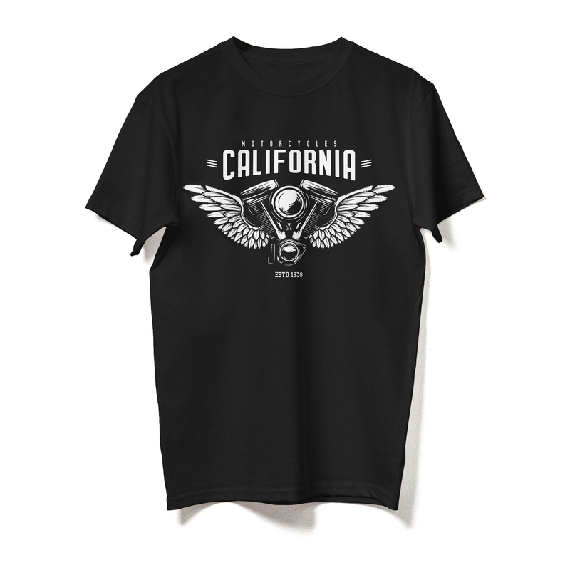 T-shirt RSA California schwarz Ausverkauf