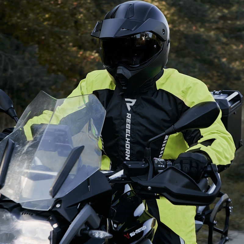 Moto Regenjacke Rebelhorn Patrol fluo gelb-schwarz