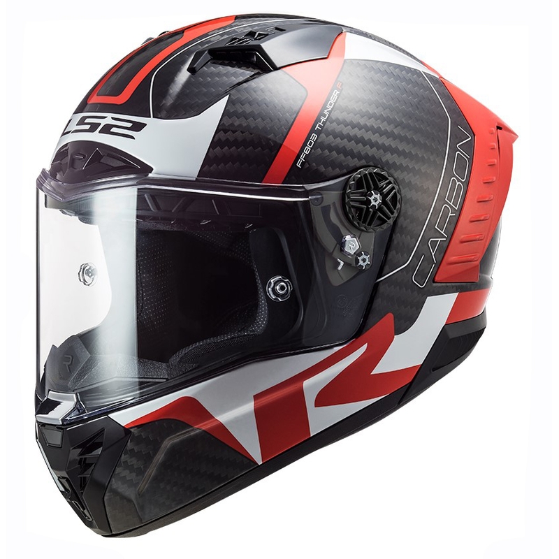 LS2 FF805 Thunder C Racing1 schwarz-weiß-roter Integral-Motorradhelm