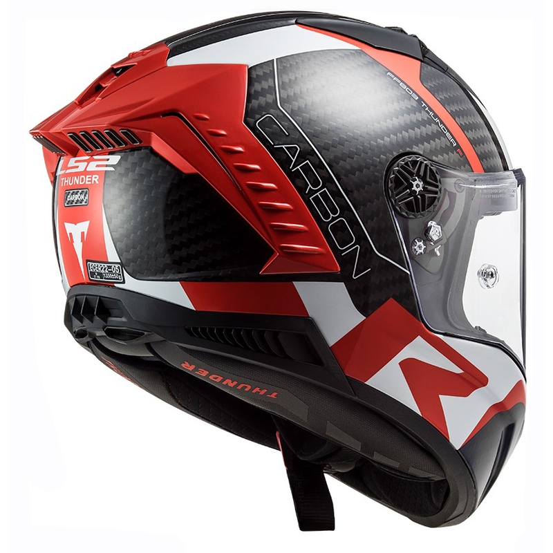 LS2 FF805 Thunder C Racing1 schwarz-weiß-roter Integral-Motorradhelm