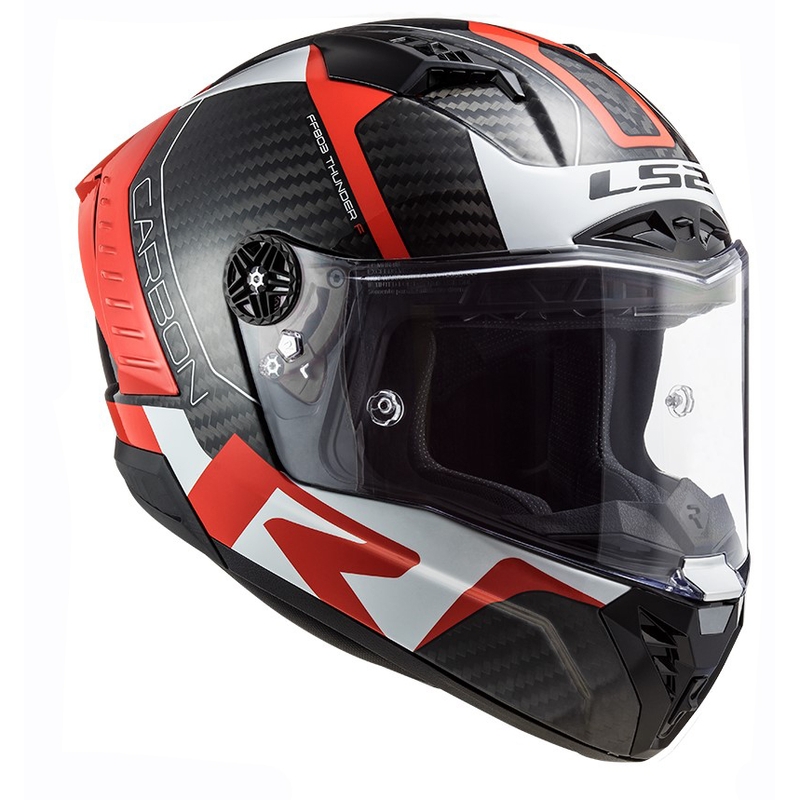 LS2 FF805 Thunder C Racing1 schwarz-weiß-roter Integral-Motorradhelm