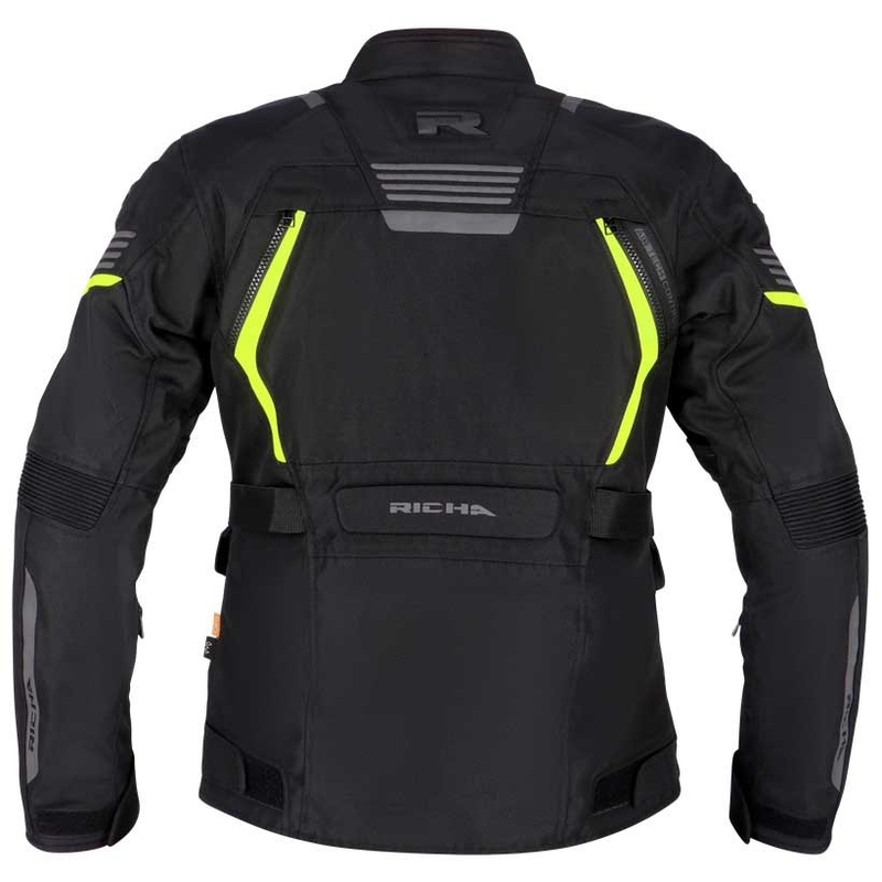 Damen RICHA Phantom 3 schwarz-fluorgelbe Motorradjacke Ausverkauf