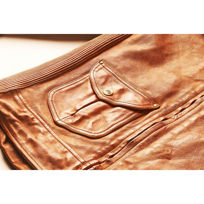 Fuel Bourbon Brown Leder Motorradjacke Ausverkauf
