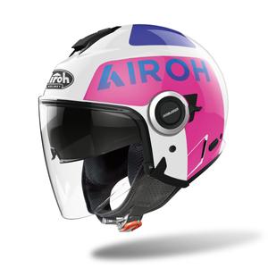 Offener Motorradhelm Airoh Helios Up 2022 grau-rosa